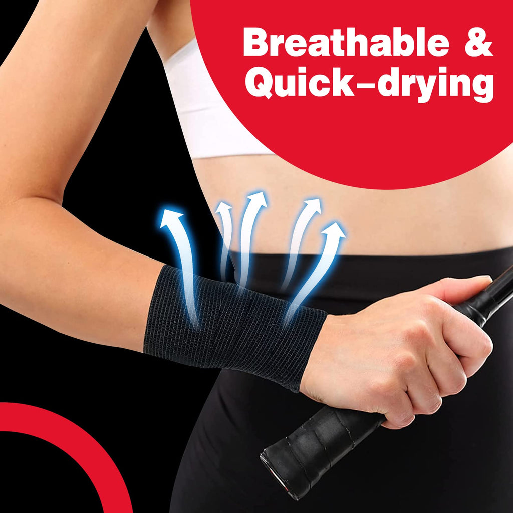 AZEN 80 Pack Self Adhesive Bandage Wrap Black, 2" X 5 Yards Black Athletic Tape, Vet Wrap, Tattoo Grip Tape Wrap，Ankle Tape, Cohesive Bandage Wrap