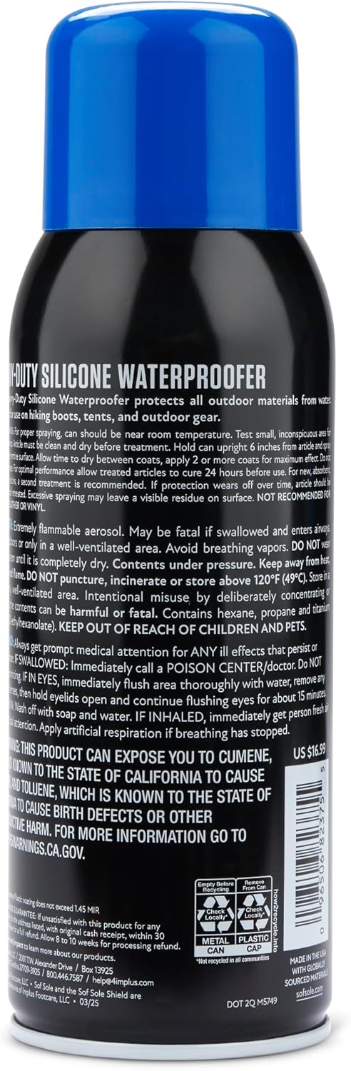 Sof Sole Silicone Waterproofer Spray - Protect Boots, Tents & Gear | 12 Ounce Size