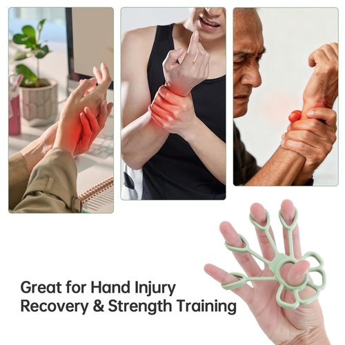 Tobefore Grip Strengthener with Finger Trainer, 6-Level Resistance Hand Training Set, Eco-Friendly Silicone Anti-Slip Design, for Hand Exercise and Strength Support (Pink/Green/Blue)