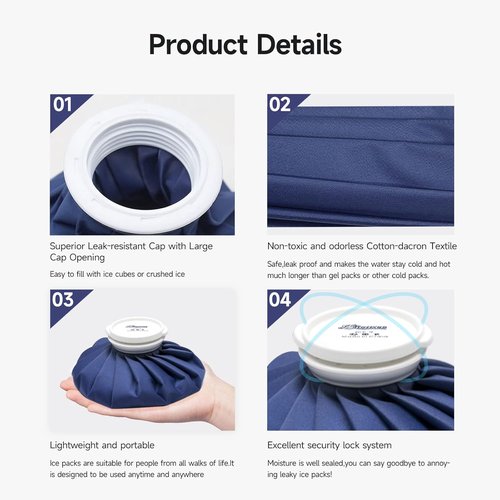 BICAREE Reusable Ice Pack for Injuries - No-Leak Hot & Cold Therapy Bag | 9-Inch Size