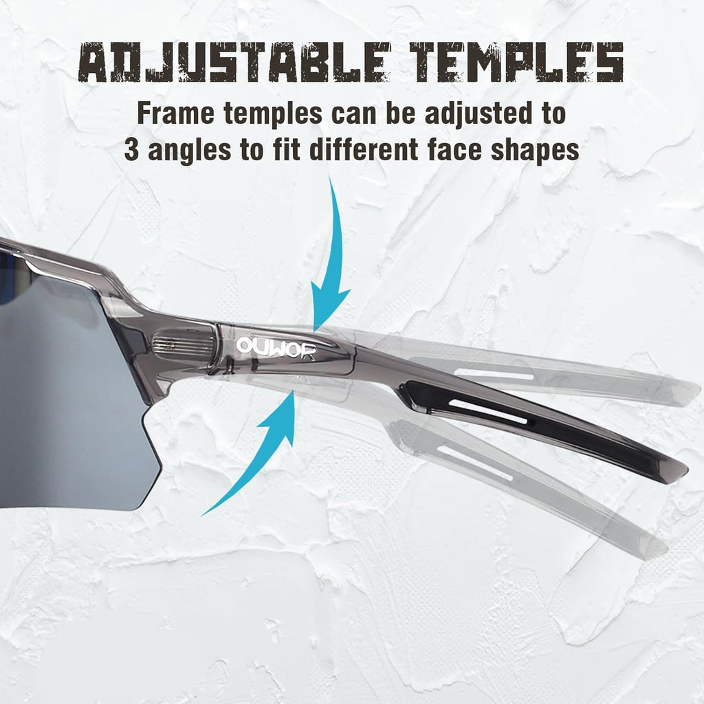 Polarized Cycling Glasses by [Brand Name] - Unisex Translucent & Gray Design for Ultimate Clarity