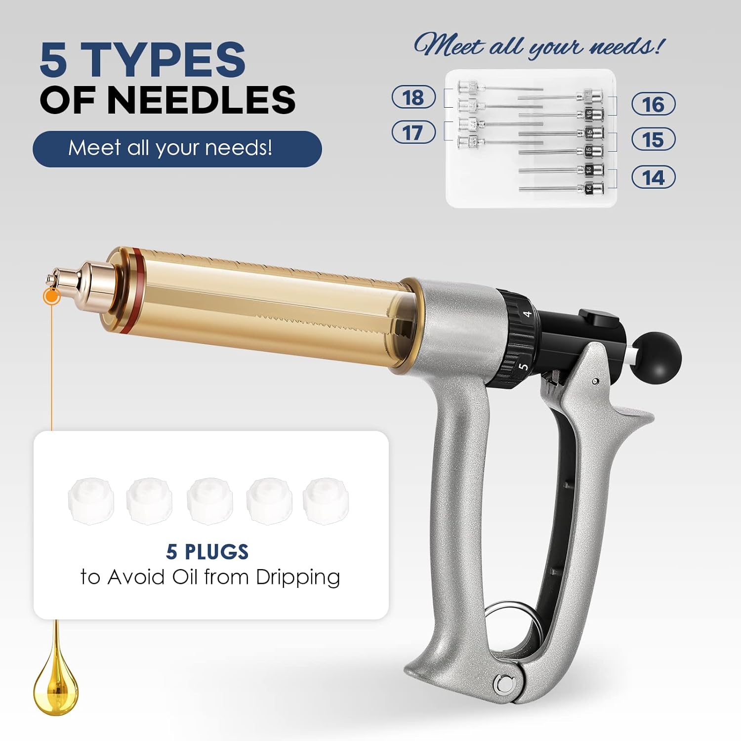 Skiennix Cartridge Filling Gun - 50ML Filler Machine for Efficient Cartridge Refills (110V)