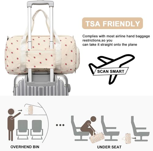BLUBOON Duffle Bag - Cute Girls' Gym Bag with Shoe Compartment & Waterproof Wet Separation - Ideal for Travel