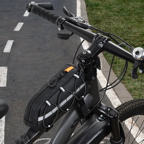 GMAK Top Tube Bike Bag, Bike/Bicycle Phone Front Frame Bags, Cycling Pouch, Bike Accessories Triangle Bag for Men Compatible with Phone Under 6.8'' (iPhone 16/15/14 Pro, Plus, Pro Max)