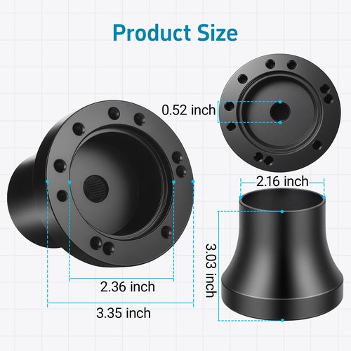 Mixopoly Golf Cart Steering Wheel Hub Adapter fits Yamaha G2-G29 Drive/Drive2 Model, Black and Anti-Rust