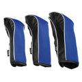 ROYMADE Golf Head Covers 3pcs Set, Driver Fairway Hybrid Woods Headcovers, 1# 3# X# PU Headcovers for Golf Club (Blue 3pcs(1 3 H))