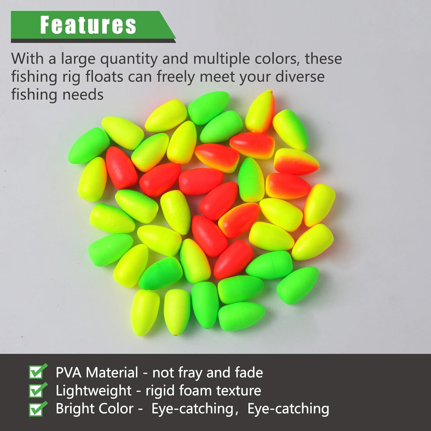 Skiennix Bullet Fishing Foam Floats - Durable Snell Float for Spinner Rig Making | 60 PCS Yellow