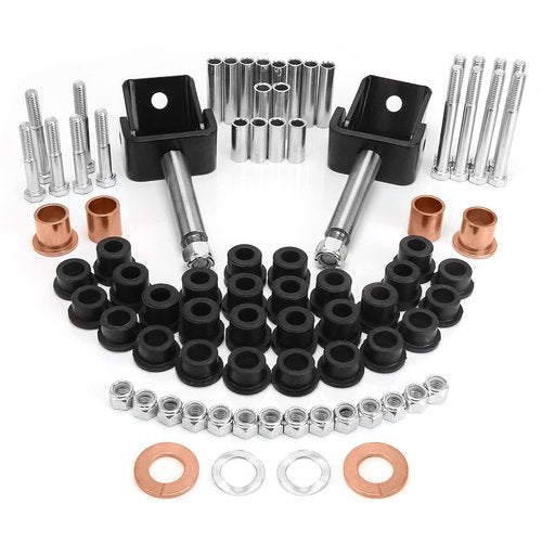 10L0L Golf Cart Deluxe Front and Rear End Repair Kit for Club Car DS 1992-Up Gas & Electric Models with Kingpins/Delta A Arm Bushings/Front & Rear Leaf Spring Bushings and Bolts/Clevis