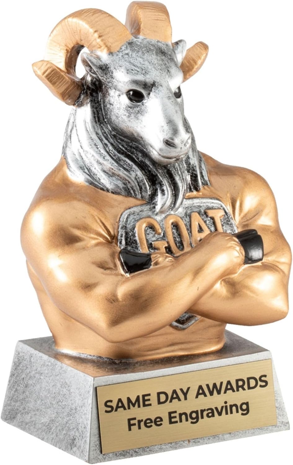 Superhero Goat Trophy Series - Custom Engraved GOAT Award for Sports & Employee Recognition