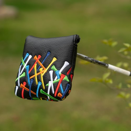Craftsman Golf Messy Funny Colorful Golf Tee Style Black Mallet Putter Headcover for Taylormade Spider Tour Magnet