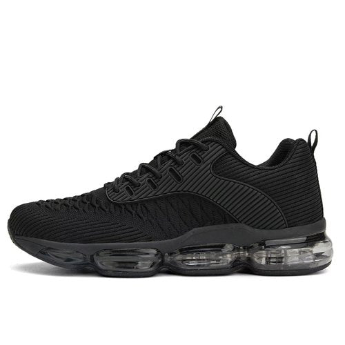Mens Running Shoes Air Low Top Comfort Walking Lace Up Sneakers Breathable Fashion Tennis Sport Gym Fitness Cross Trainers Black