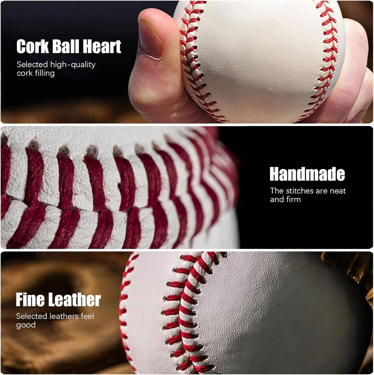 Regine Switzerland 12-Pack Autograph Baseballs - 9-Inch Sports Training Balls for Pitching & Collecting