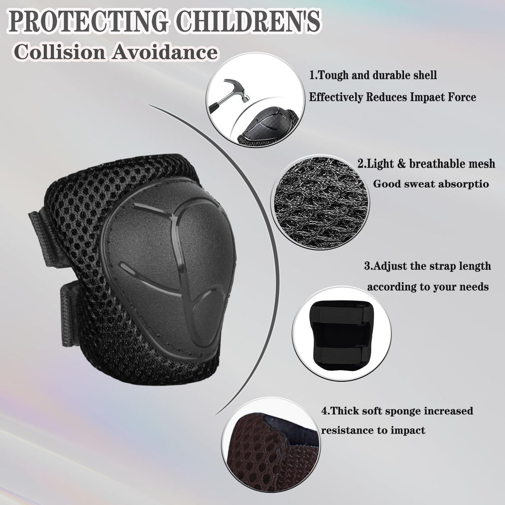 Skiennix Kids Knee & Elbow Pads Set - Adjustable Protective Gear for Ages 3-14 | Skate, Bike, Ski
