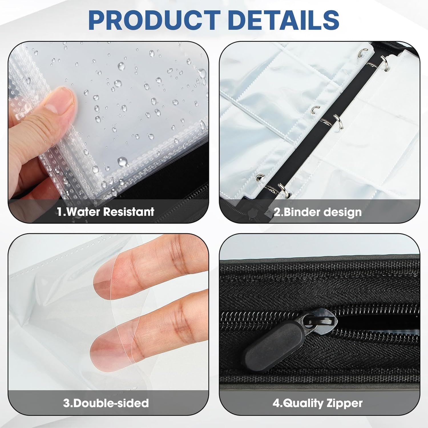 Skiennix Trading Card Binder - Premium 9 Pocket Collection Album for 900 Cards | Blue Double-Sided Holder