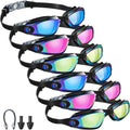 Flutesan Swim Goggles - 6 Pack Anti-Fog Adult Swimming Glasses with Ear Plugs & Nose Clip | Leak-Proof Design