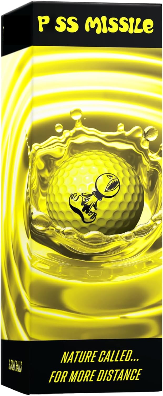 P*ss Missile Golf Balls - 4-Piece Design with Surlyn Cover for Lower Spin & Better Trajectory