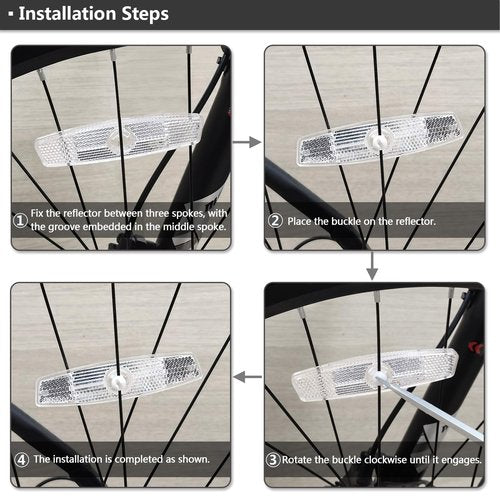 BSK White Bike Wheel Spoke Night Safety Warning Reflectors - 2Pcs