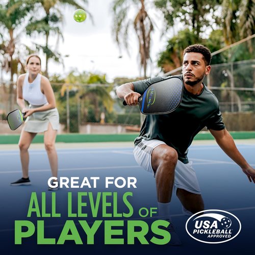 Pickle Genius Quiet Pickleball Paddle – USAPA Approved Carbon Fiber with Grit – 8oz Pickleball Racket for Adults – Honeycomb Core Vibration Dampening for Spin, Control & Tennis Elbow Relief