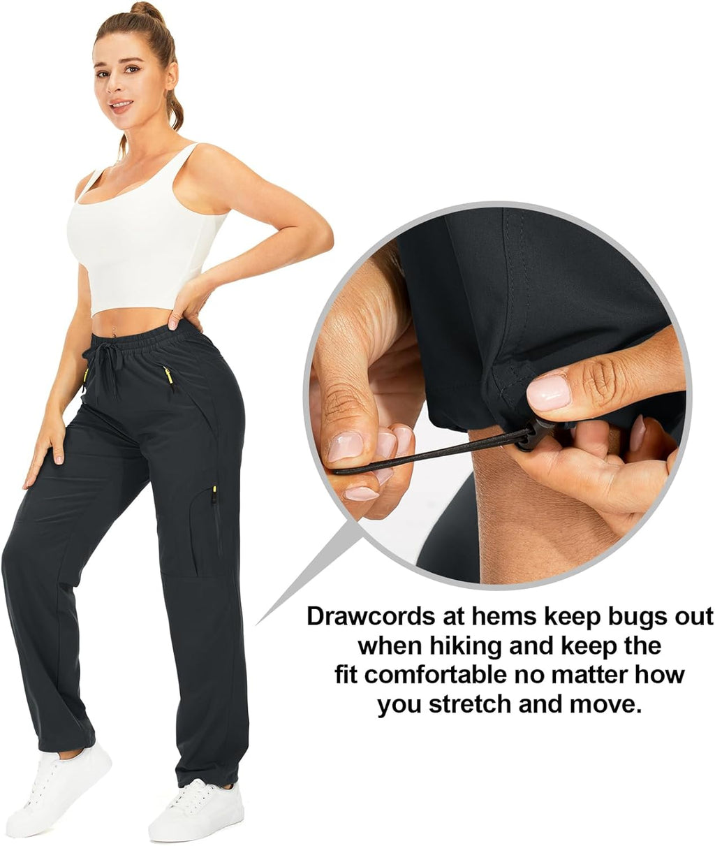 Skiennix Women's Hiking Pants - Quick Dry, Lightweight, UPF 50 | Travel & Golf Cargo with Zipper Pockets