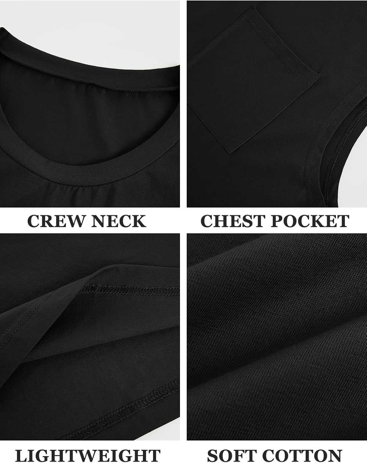 ZIWOCH Men's Sleeveless Tank Tops - Workout Muscle Shirts with Pocket | Comfortable Fit for Gym