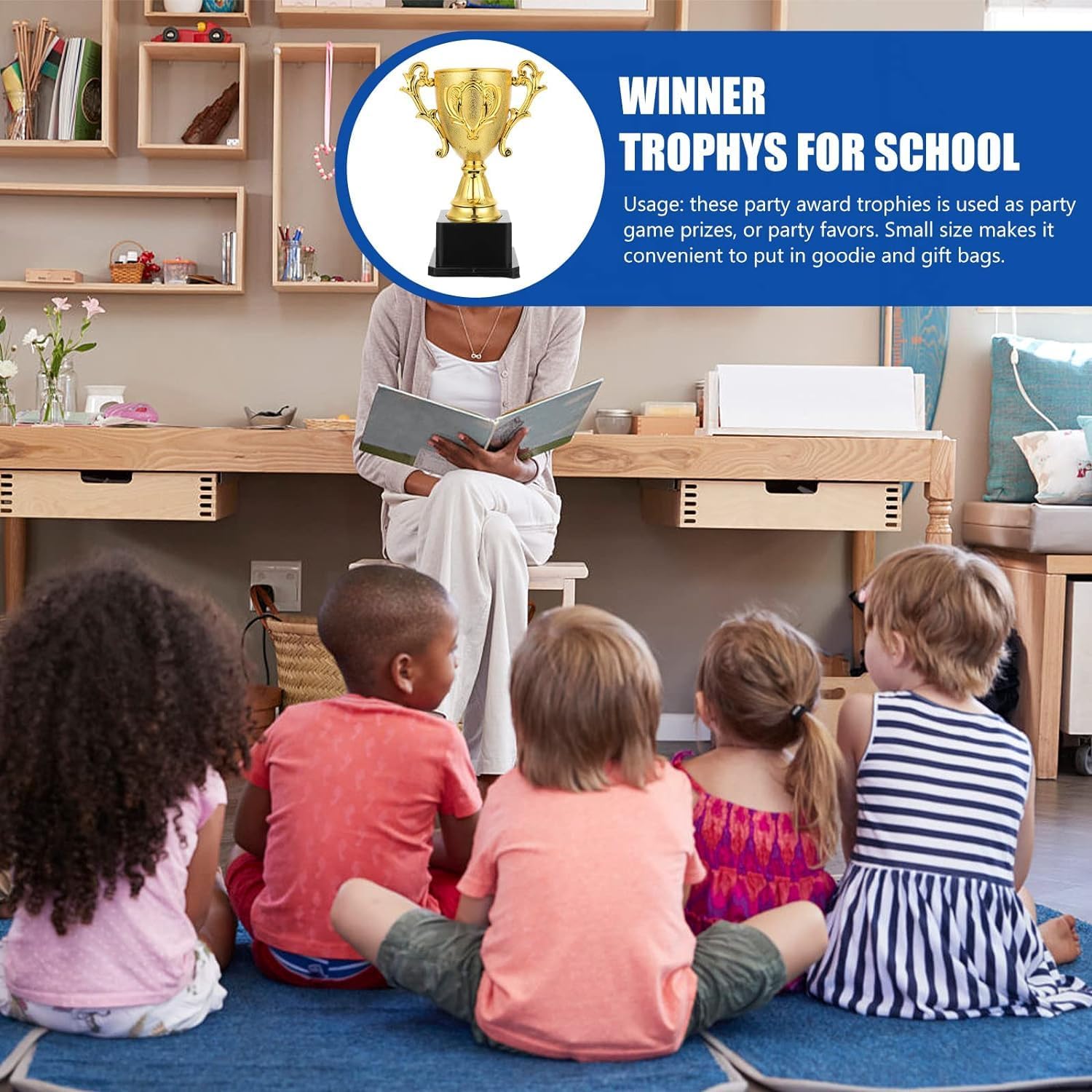 Premium Gold Plastic Trophy Cup Awards Ideal for Sports Tournaments Competitions and Parties