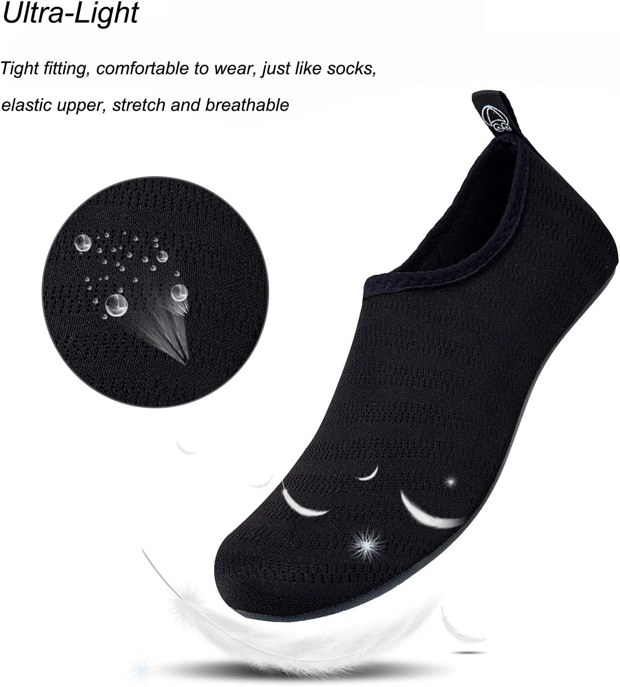 WateLves Water Shoes - Quick-Dry Aqua Socks for Beach, Swim & Surf | Unisex Translucent Soles