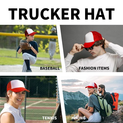 TZYZZQH 10 Blank Trucker Hats Bulk with Decorative Ropes,Men and Women Hat Bulk Heat Transfer Graffiti Hats