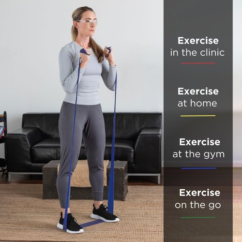 THERABAND Resistance Bands, 6 Yard Roll Professional Latex Elastic Band For Upper & Lower Body, Core Exercise, Physical Therapy, Pilates, Home Workouts, Rehab, Blue, Extra Heavy, Level 5
