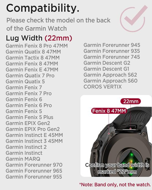 Miimall 22mm Silicone Band for Garmin Fenix 8 47mm/7/6/5, Quick Release, Women Men Durable Wristband Striped Strap for Fenix 8 Pro/7 Pro/6 Pro/5 Plus, Forerunner 970/965, Instinct 3 45mm/2, Black