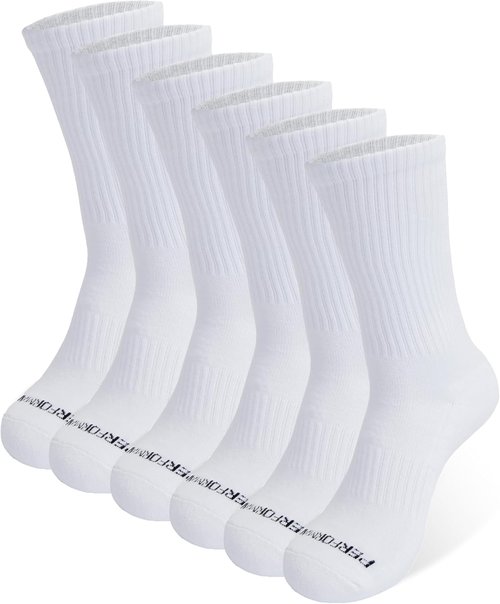 CULTURE & NATURE Athletic Performance Cushion Crew Socks - 6 Pack for Men & Women