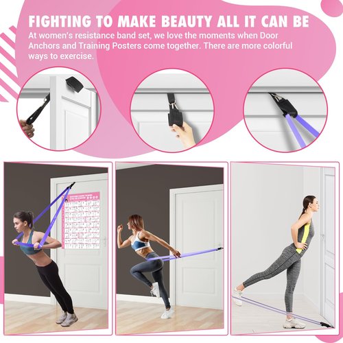 Pull Up Resistance Bands for Women, Thicken Dark Purple Pull Up Assistance Exercise Bands with Training Poster, Resistance Bands for Working Out, Stretching and Physical Therapy(Home Gym)