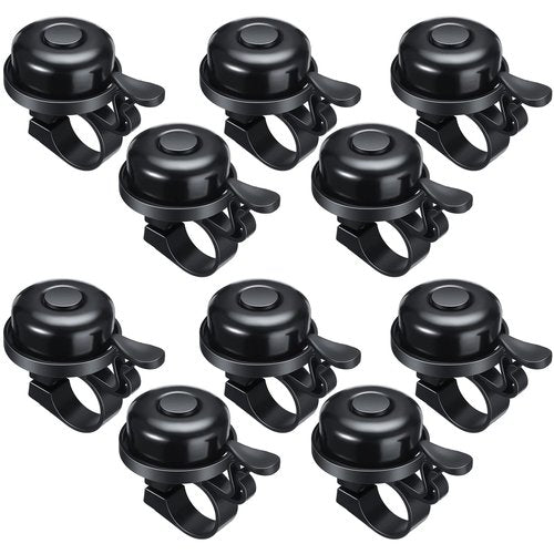 Datanly 20 Pcs Bike Bells Bulk Aluminum Loud Crisp Bicycle Bell Clear Sound Mountain Bike Accessories Easy Installation for Boys Girls Adults Kids, Black (Classic Style)