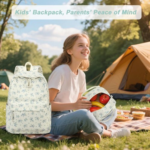 BTOOP School Backpacks for Teen Girls - Lightweight Bookbag Set with Lunch Box & Pencil Case