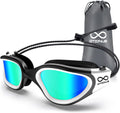 Polarized Swim Goggles by [Brand Name] - Anti-Fog, No Hair Pulling Bungee Strap for Adults