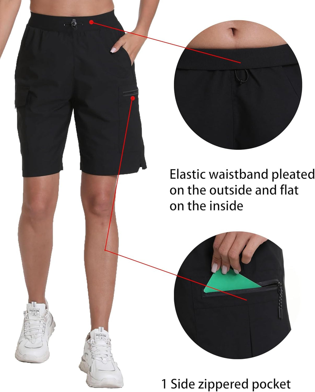Rrosseyz Women's Hiking Cargo Shorts - Quick Dry Athletic Gym Shorts with Pockets | Perfect for Exercise & Lounge