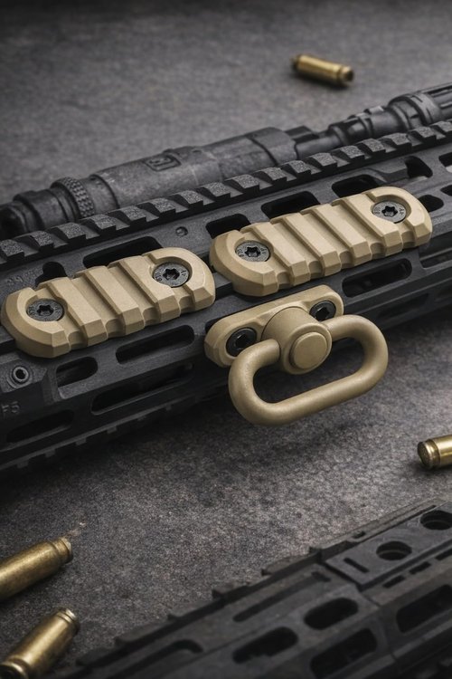 Gotical Combo - 2Pcs 5-Slot Compatible with MLOK Devices and Mount Kit-Push Button with Set of Screws and Allen Wrench (Combo of 2 - Rail & Attachment)