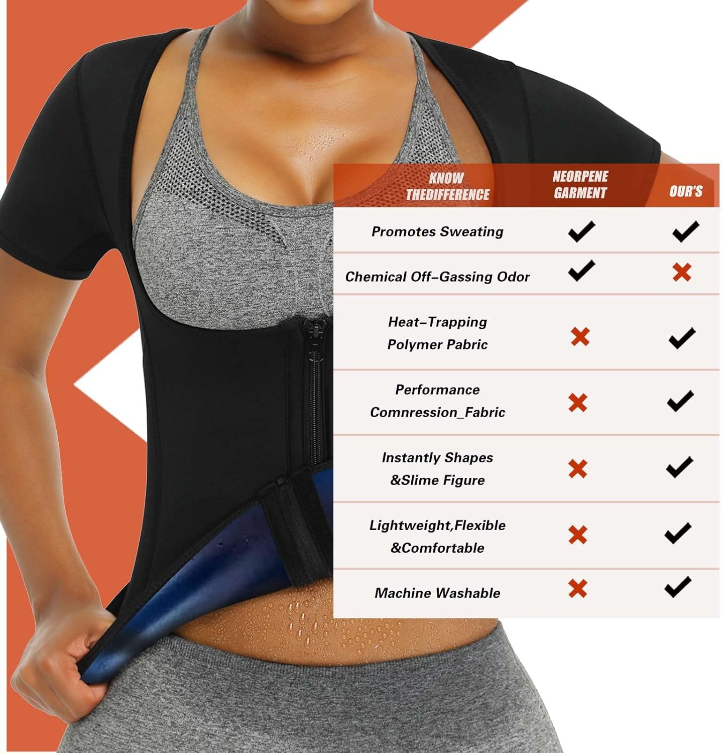 REMEBSWEAT Sauna Suit Shirt - Women's Weight Loss Sweat Vest for Effective Workouts | Fajas