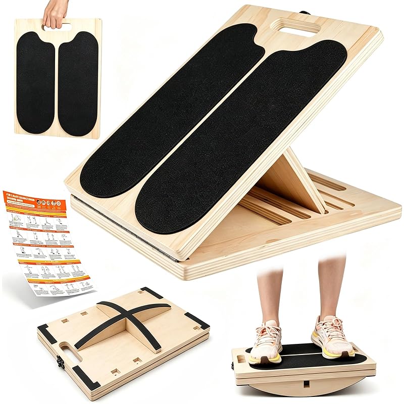 3-in-1 Calf Stretch Slant Board with Balance Training