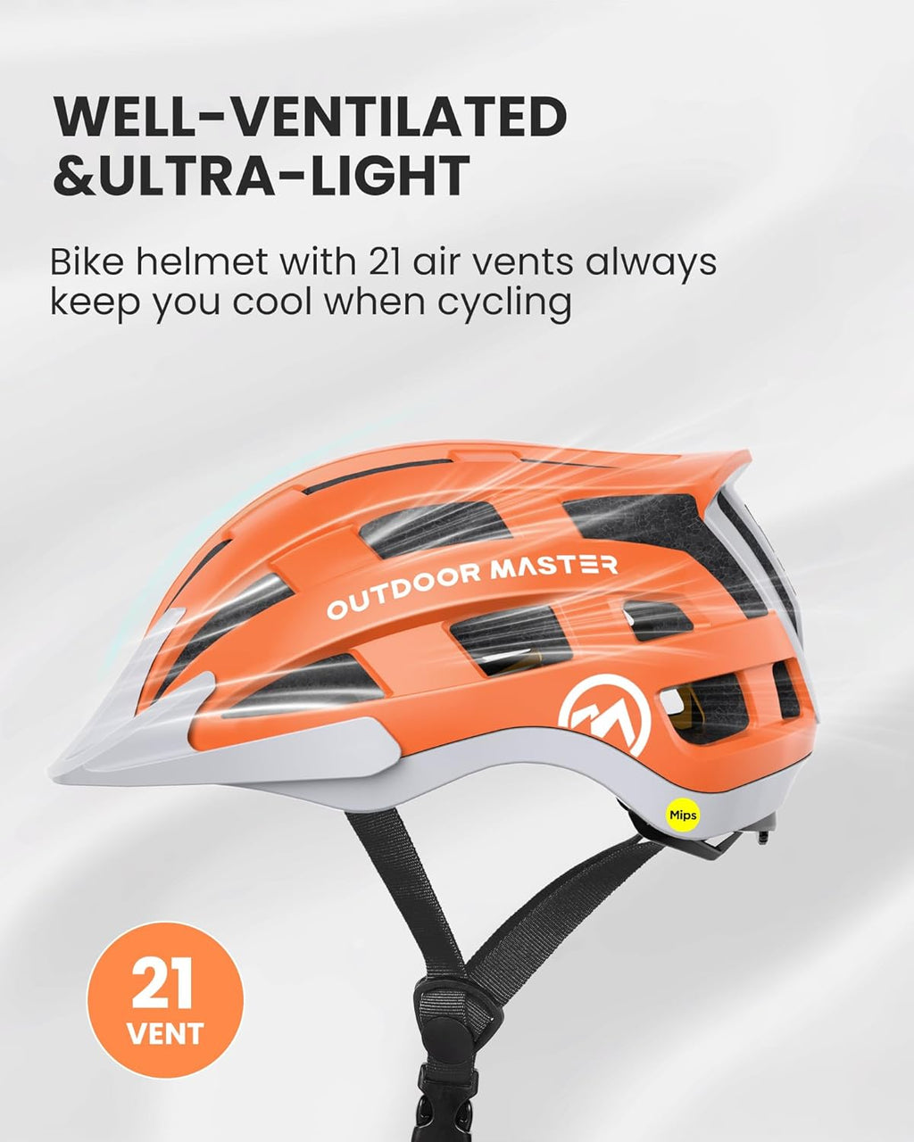 OutdoorMaster Gem II MIPS Bike Helmet - Lightweight Cycling Protection with Light for Youth & Adults