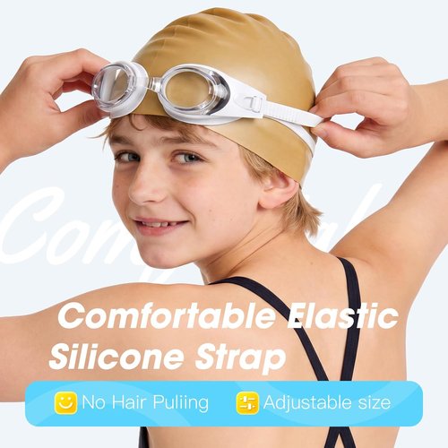 Dizywiee Kids Swim Goggles - 2-Pack Adjustable Swimming Goggles for Ages 6-15 | Boys & Girls
