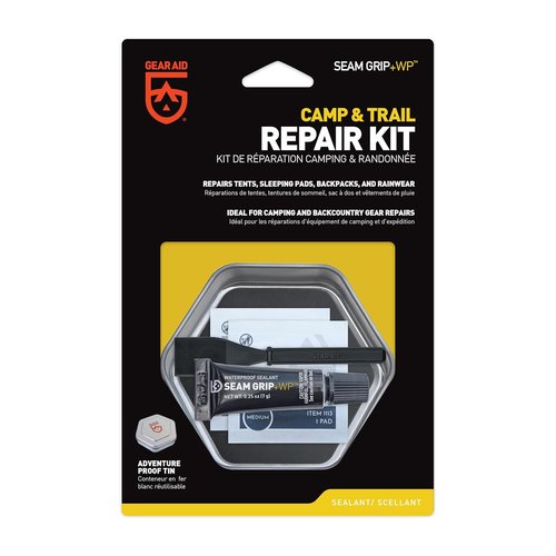 GEAR AID Seam Grip WP Repair Kit - Waterproof Sealant & Tenacious Tape Patches (2.5", Black/Clear) for Tents & Outdoor Gear