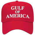 Gulf of America Hat - Red Baseball Cap for Men Women - White Stitch - Embroidered in The USA - America, Patriotic, Patriot - Gulf of Mexico - One Size Fit Most - Adjustable Snapback