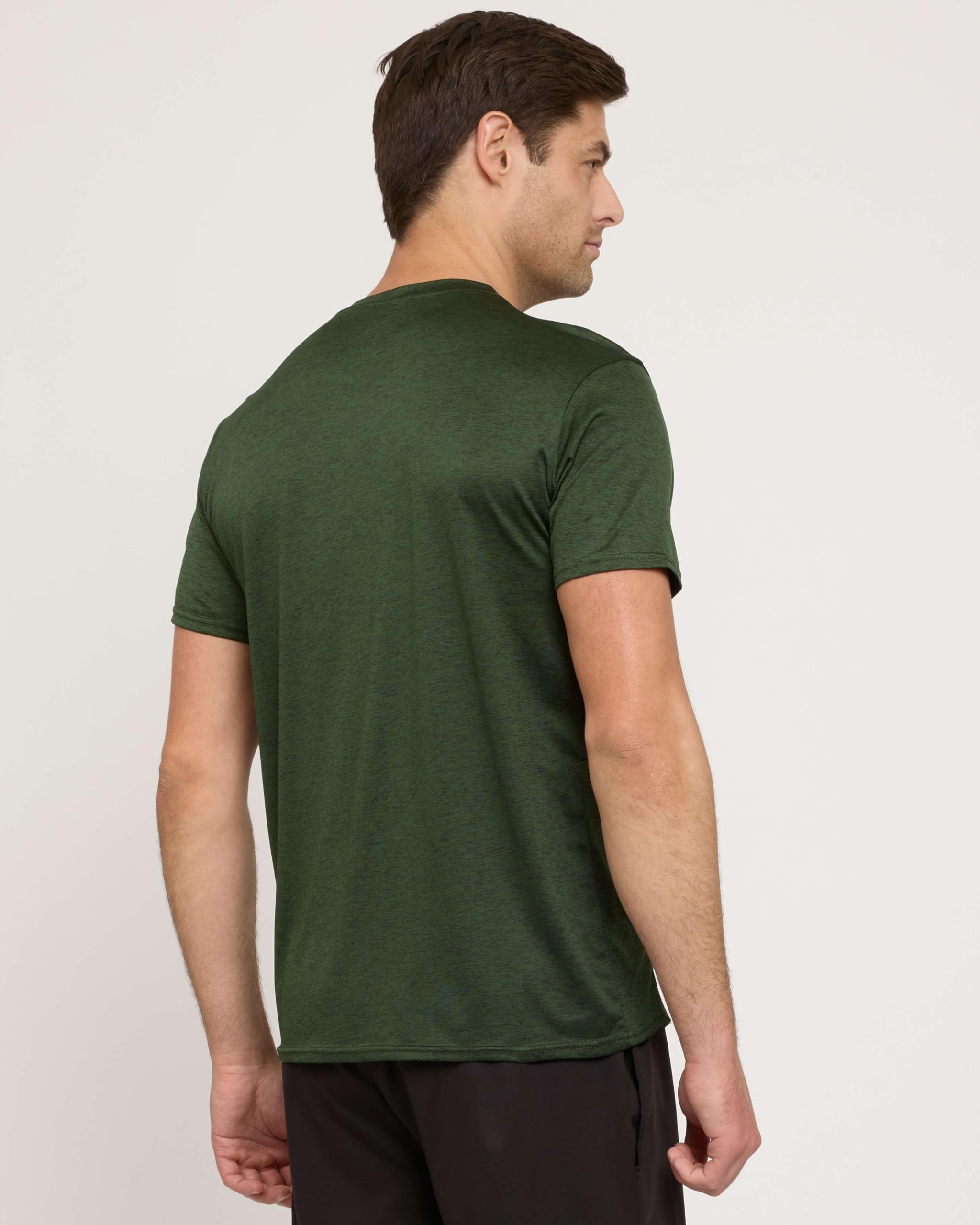 Real Essentials 5 Pack: Men's Dry-Fit Short Sleeve Crew Neck T Shirts Fitness Running Gym Workout Cool Exercise Athletic Tee, Set 5, Medium