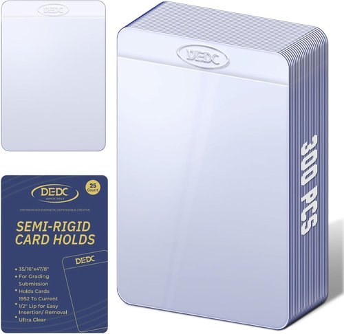 DEDC Semi-Rigid Card Holders - 300 Pcs Trading Card Sleeves for PSA, SGC, BGS, CSG Protection