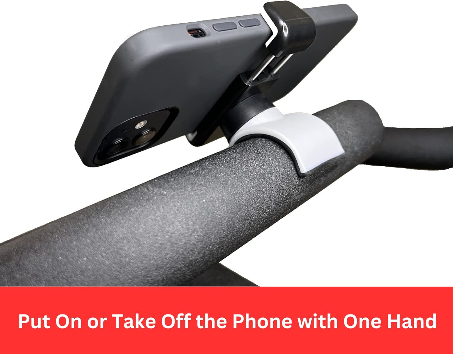 Peloton Phone Holder - Secure Fit & Easy One-Hand Operation - 360° Rotation for iPhone & Android