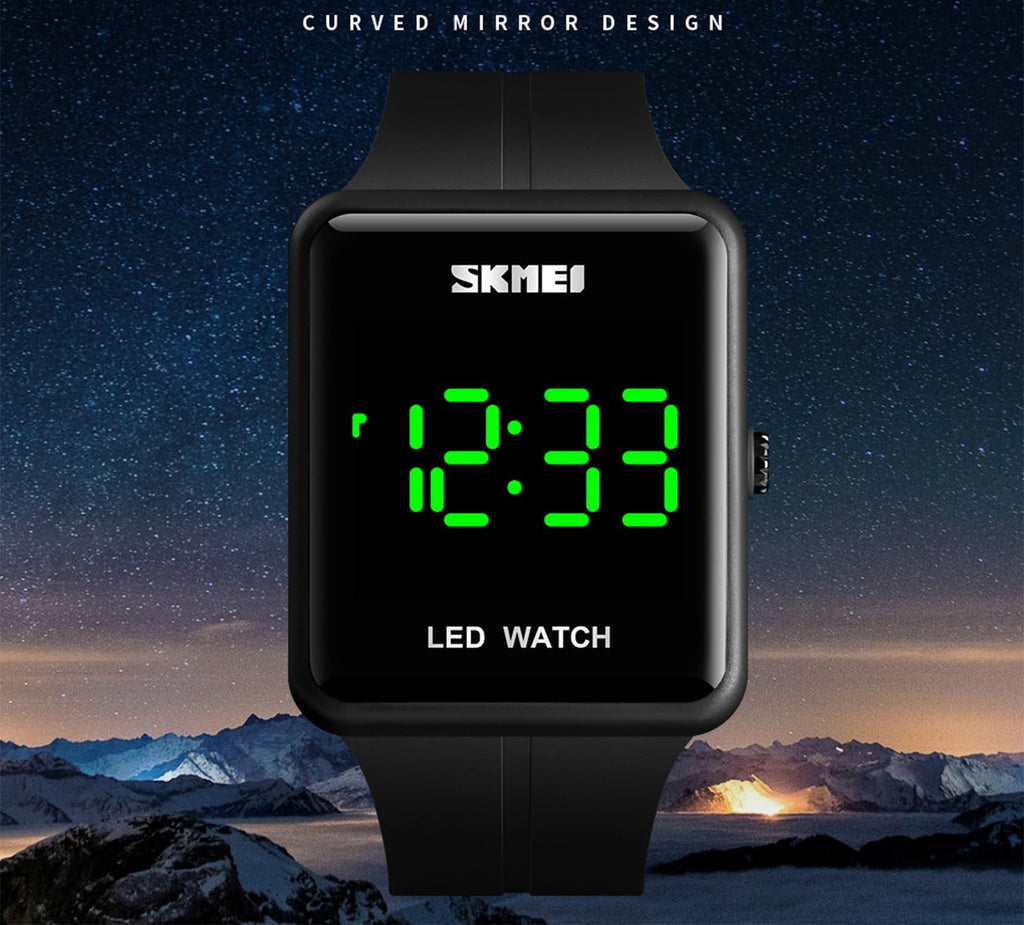 Gosasa Large Face LED Digital Watch Date Time 3Bar Waterproof Men Women Sports Watches(Black)