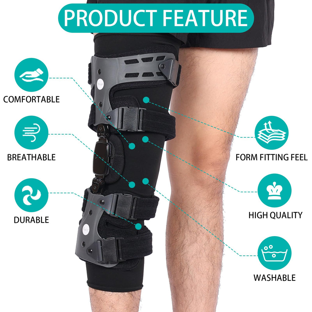 DOUKOM Knee Brace Undersleeve for Men & Women, Leg Undersleeve for Knee Brace Closed Patella Protects Skin from Abrasions and Irritations (L)