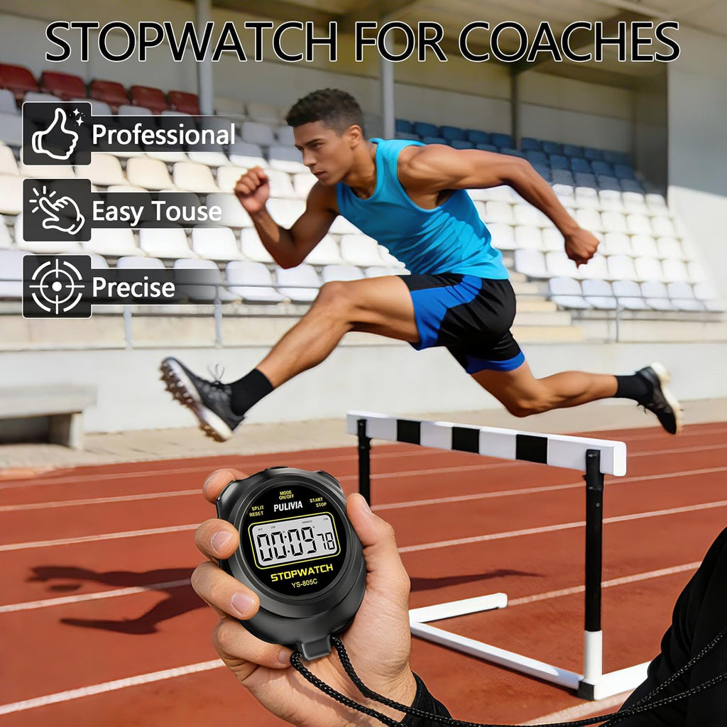 Skiennix Stopwatch Timer - Digital Countdown Timer with Alarm Button & Sound - Black