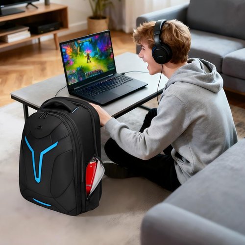 MATEIN 18-Inch Gaming Backpack - Waterproof Travel Bag with Anti-Theft Design & Tech Organizer