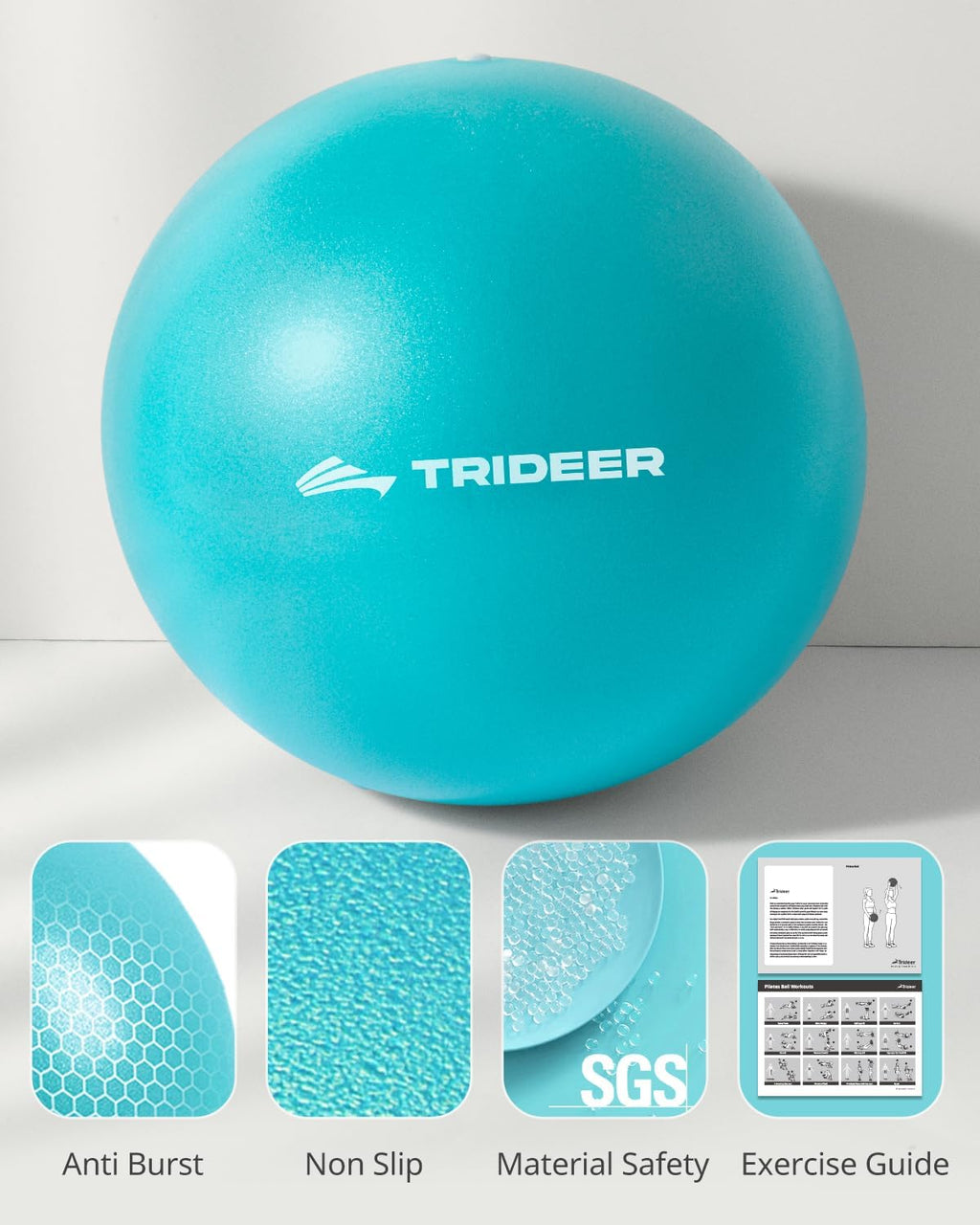 Trideer 9-Inch Pilates Ball - Small Exercise Ball for Yoga, Core Training & Stability